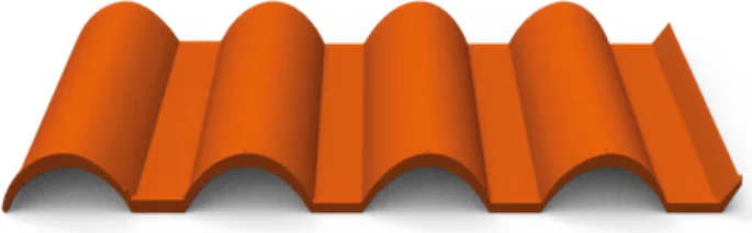 Teja WavePro color terracota (ilustración del fabricante)